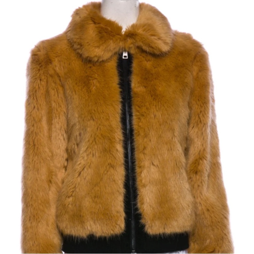 Maje Brown Faux Fur Jacket